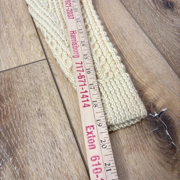 VTG Irish Aran Thick Chunky Cardigan Sweater Fisherman Cable-Knit Wool Handmade - Picture 7 of 10